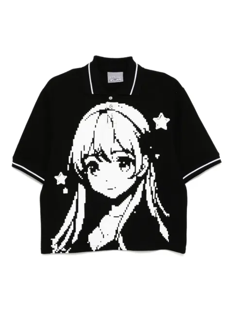 Ashley Williams manga-print polo shirt