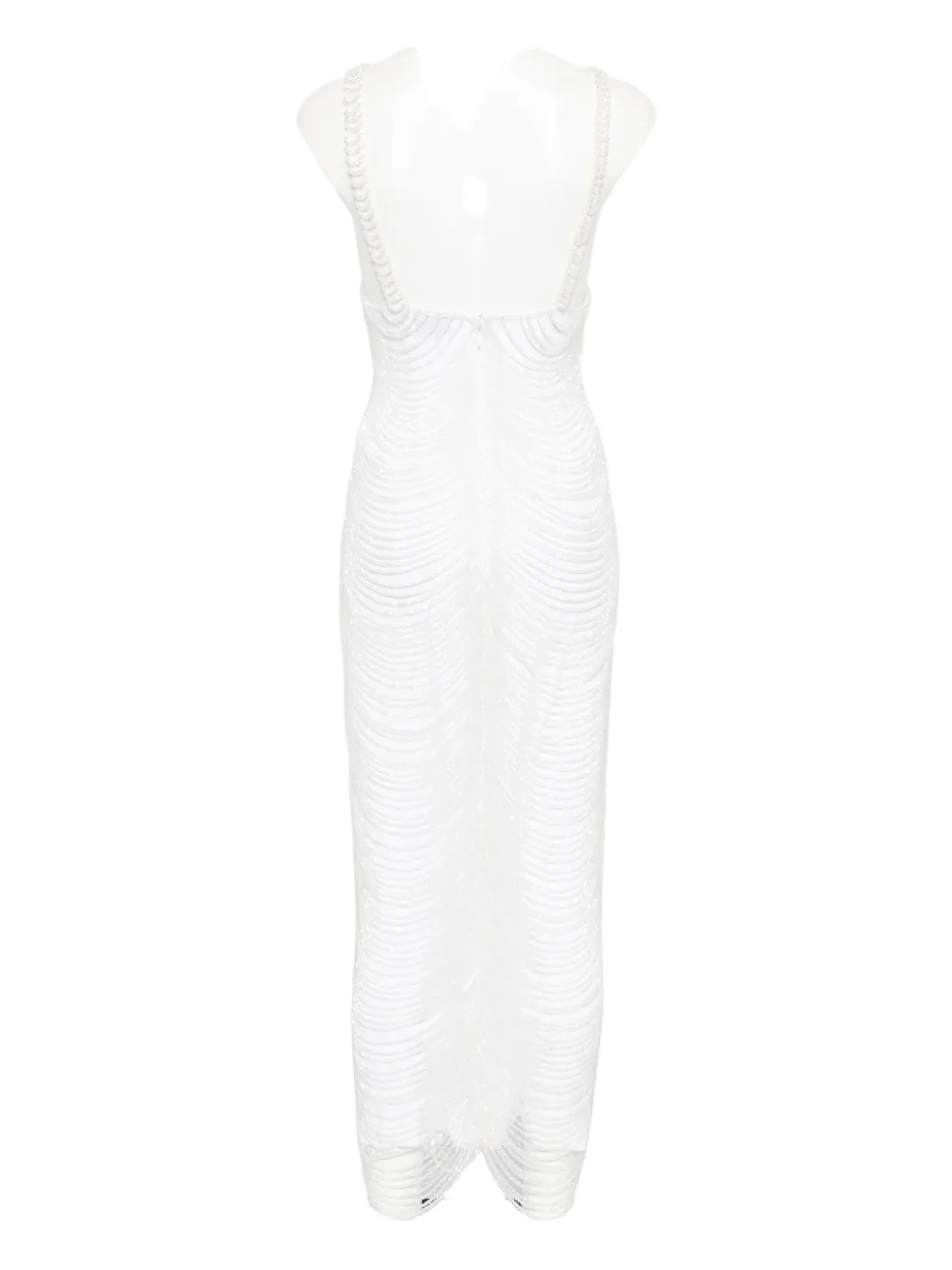 Giuseppe Di Morabito beaded V-neck dress - Wit