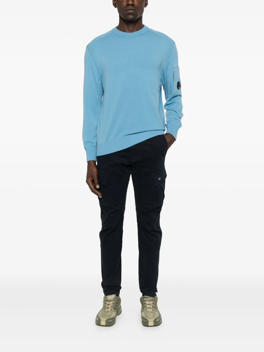 C.P. Company lens-detail wool sweater - Blauw