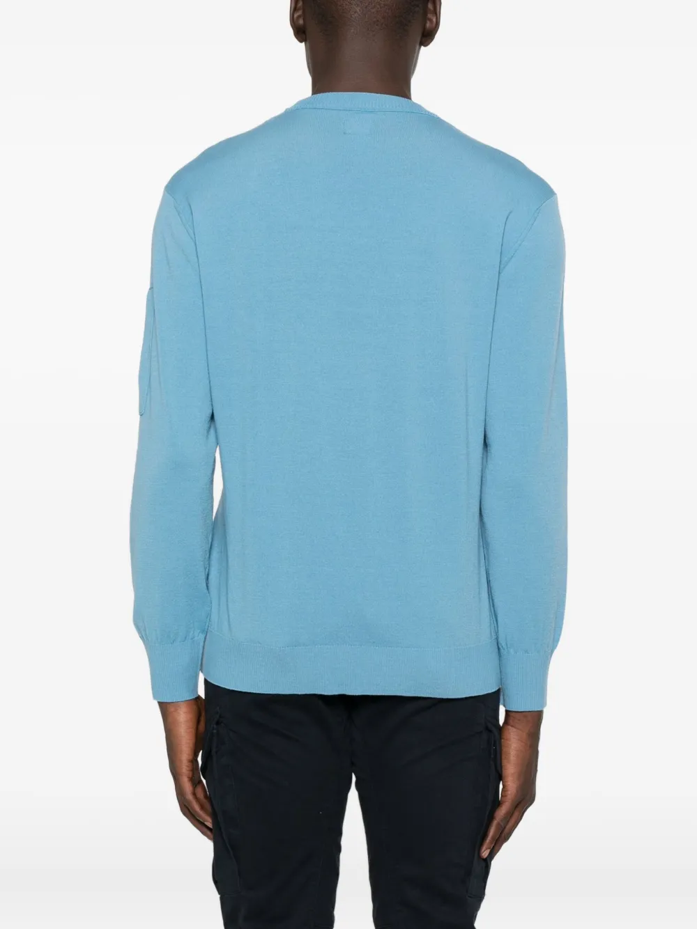 C.P. Company lens-detail wool sweater Blauw