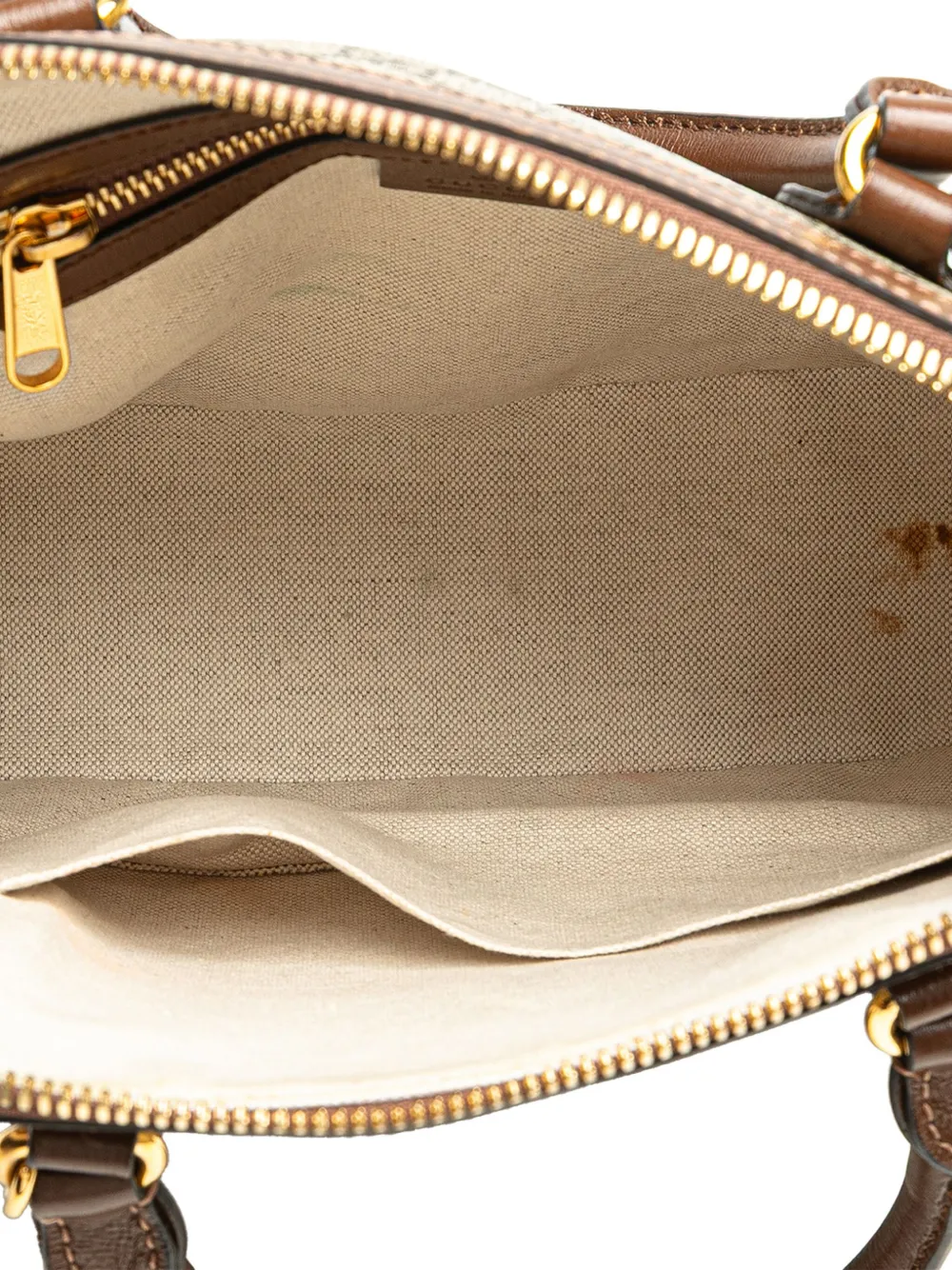 Pre-owned Gucci 2016-2025 Small Gg Supreme Horsebit 1955 Satchel In Brown