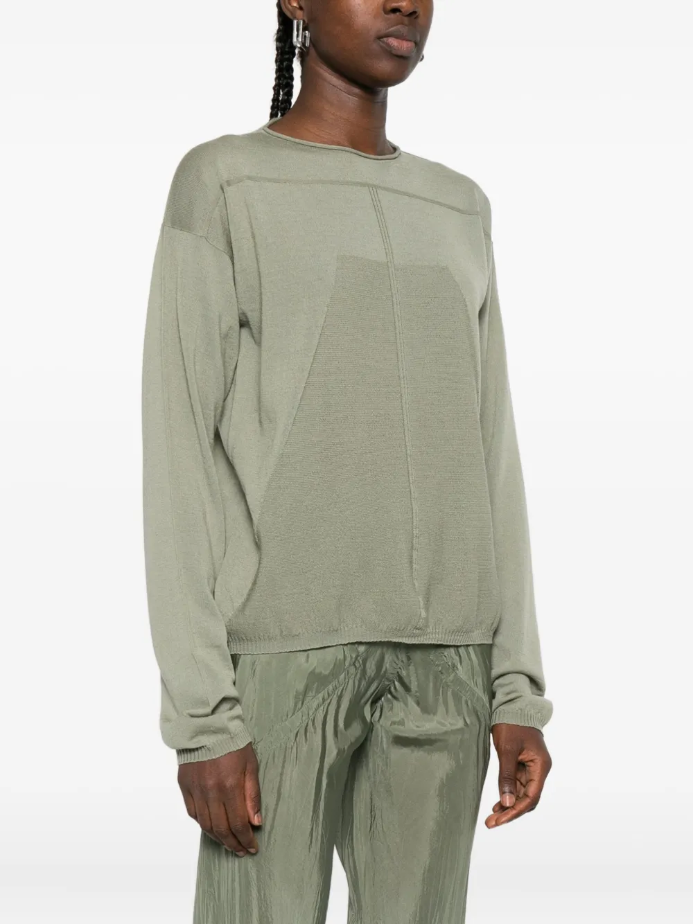 Rick Owens Wollen trui met vlakken Groen