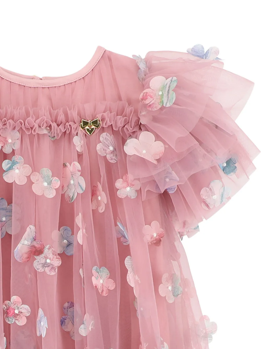 ANGEL'S FACE KIDS Jurk verfraaid met bloemen en ruches Roze