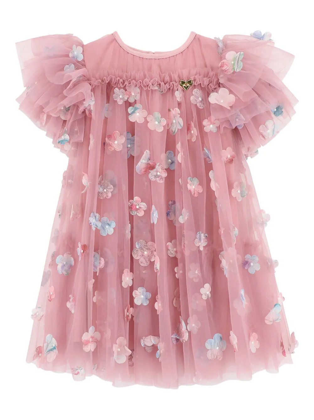 ANGEL'S FACE KIDS flower-embellished ruffled dress | Pink | Image 1