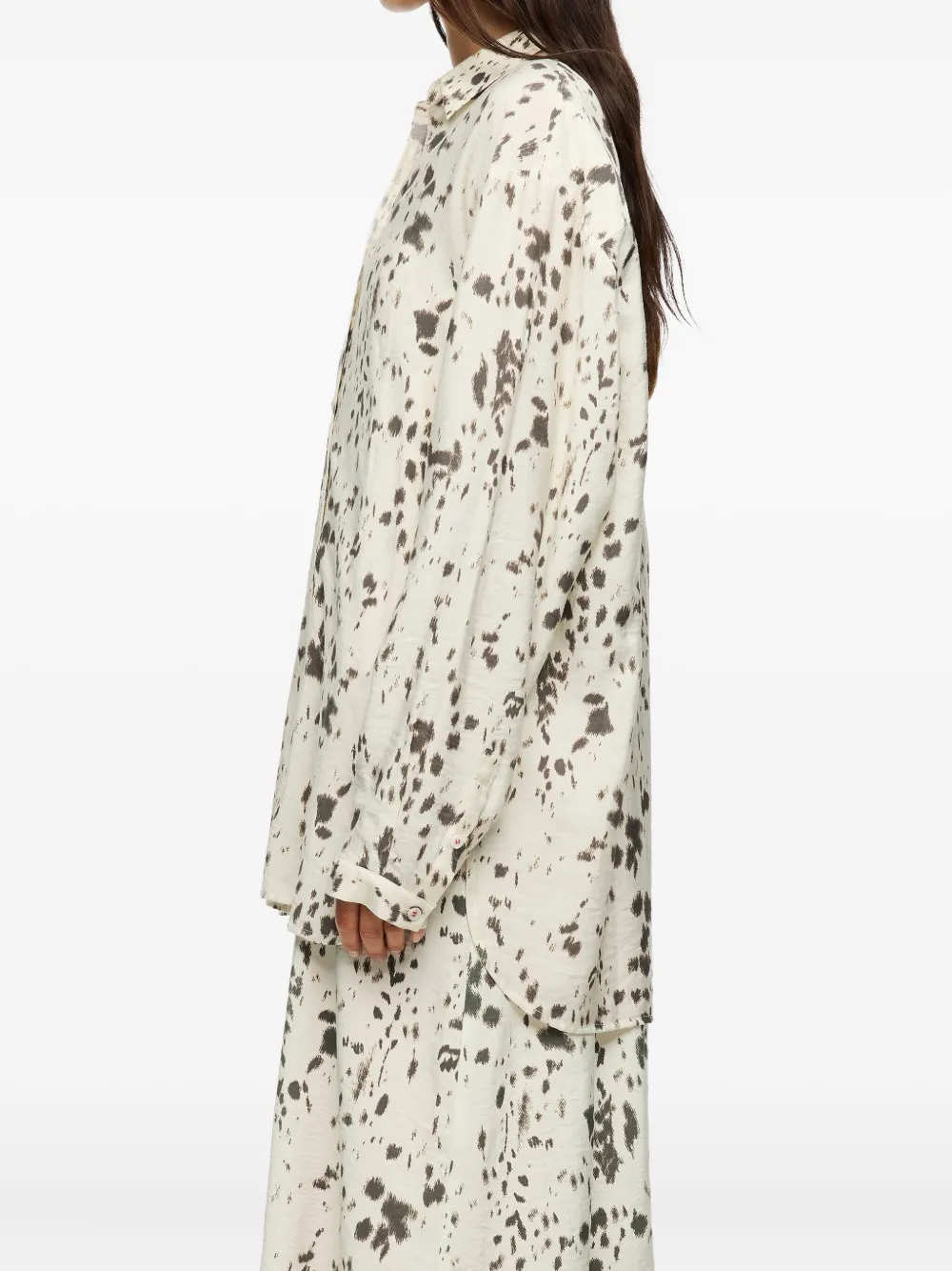 Bimba Y Lola Lynx Straight Cut Shirt In Neutral