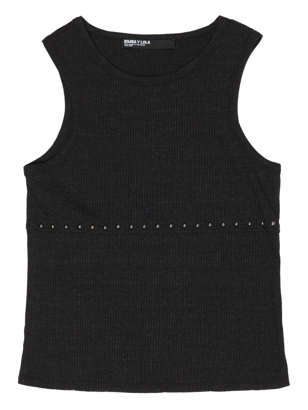 Bimba y Lola ribbed studded tank top | Black | Image 1