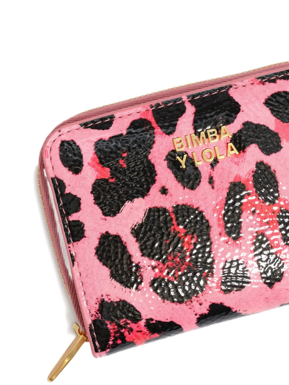 Bimba Y Lola Leopard-print Zipped Purse In Pink