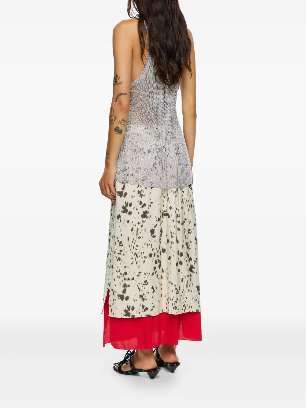Bimba Y Lola Abstract-pattern Skirt In Neutral
