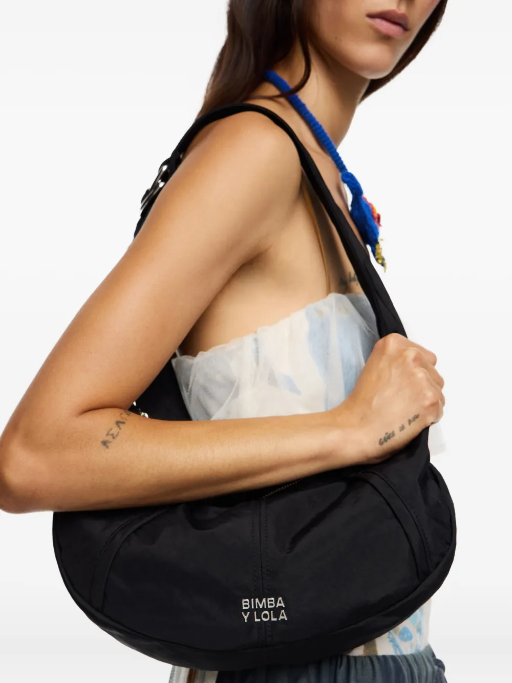Bimba Y Lola Small Moon Bag In Black