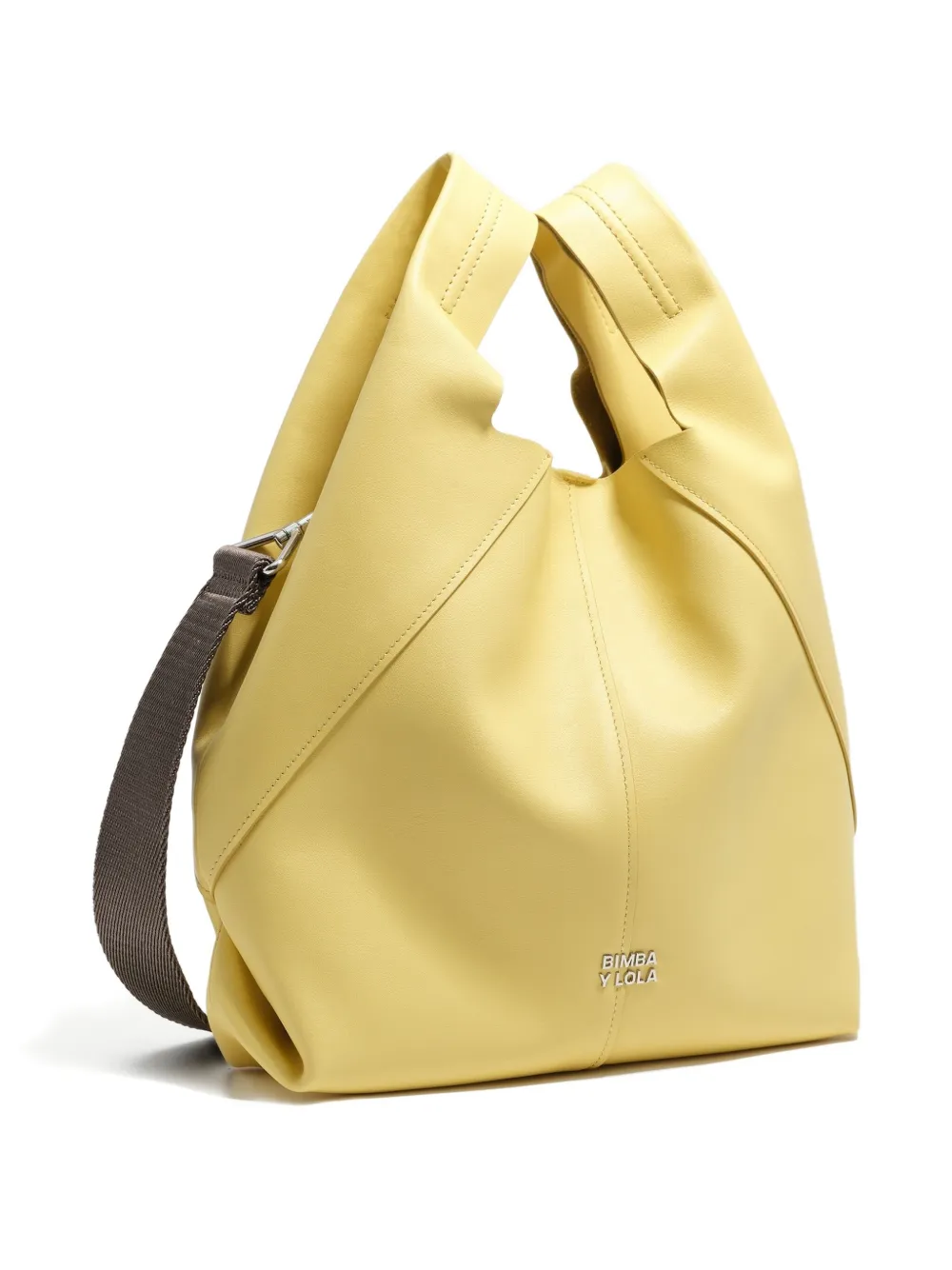Bimba Y Lola Medium Paper Leather Tote Bag In Yellow