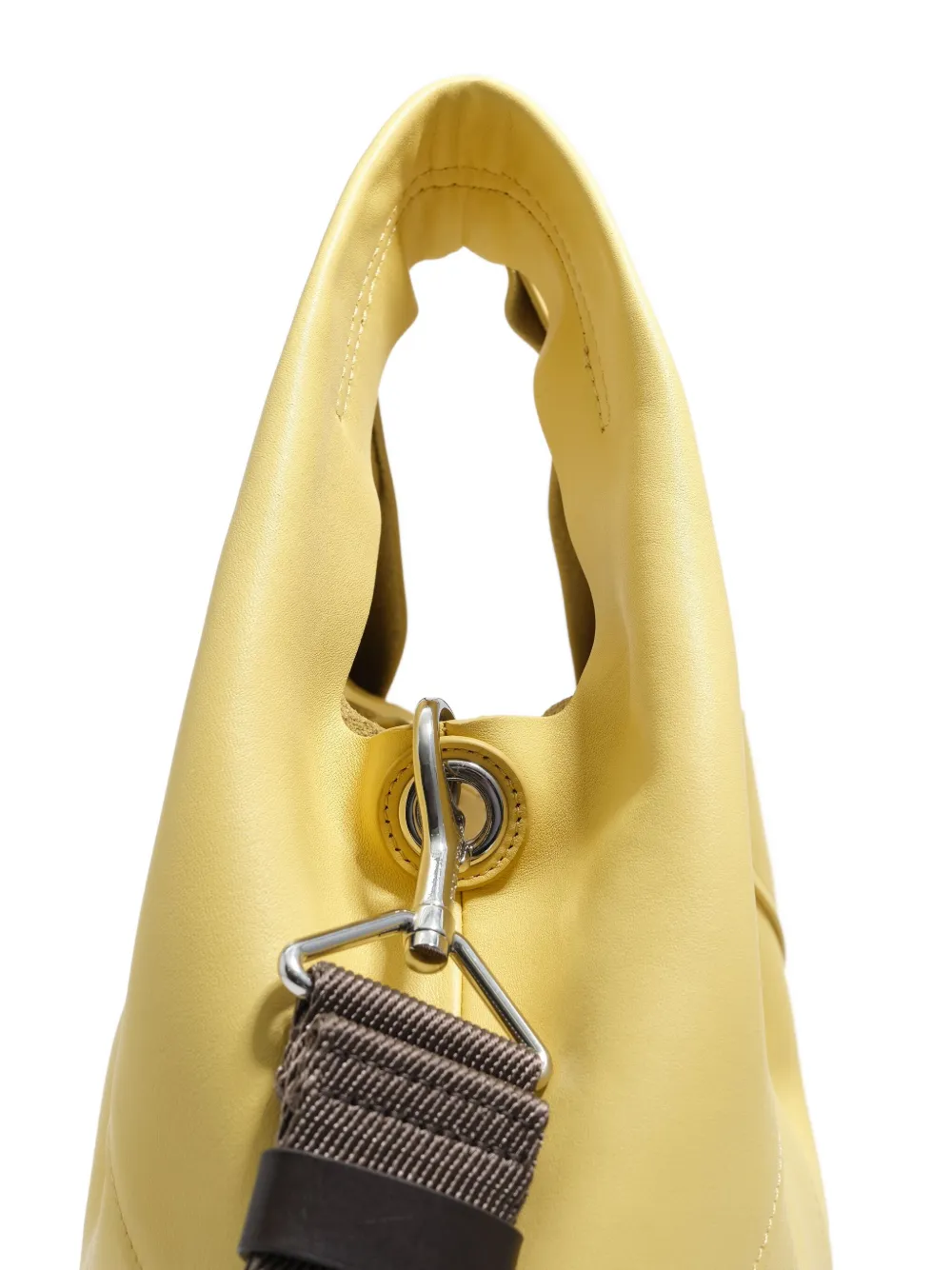 Bimba Y Lola Medium Paper Leather Tote Bag In Yellow