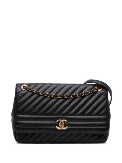 CHANEL Pre-Owned 2016-2017 Large Diagonal Quilted Goatskin Flap crossbody bag