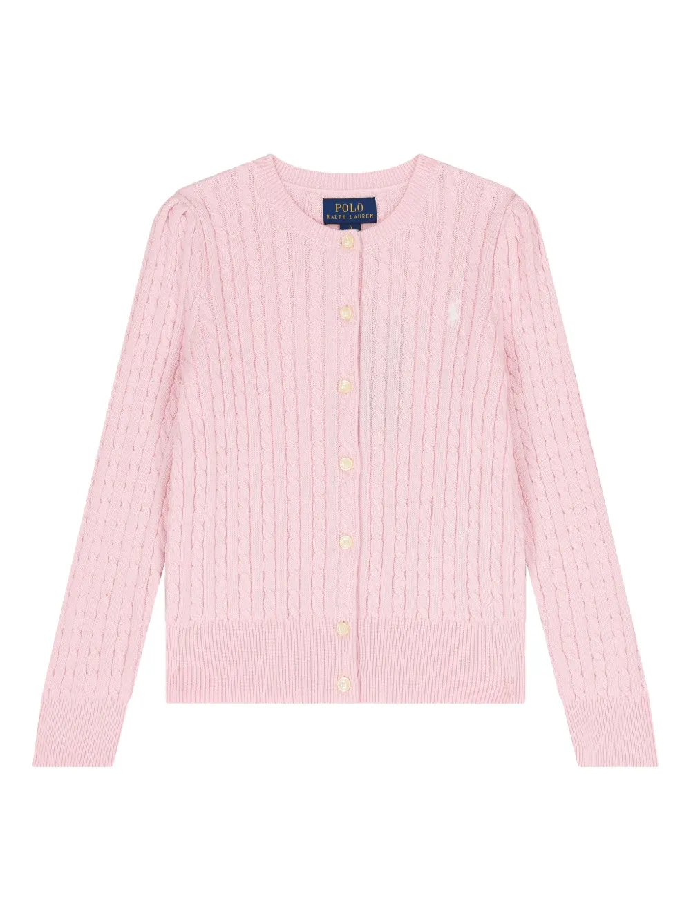 POLO RALPH LAUREN KIDS cable-knit button cardigan Roze