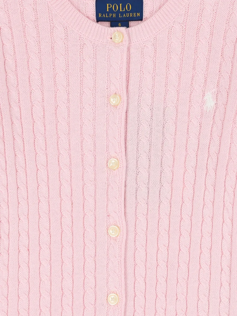 POLO RALPH LAUREN KIDS cable-knit button cardigan Roze