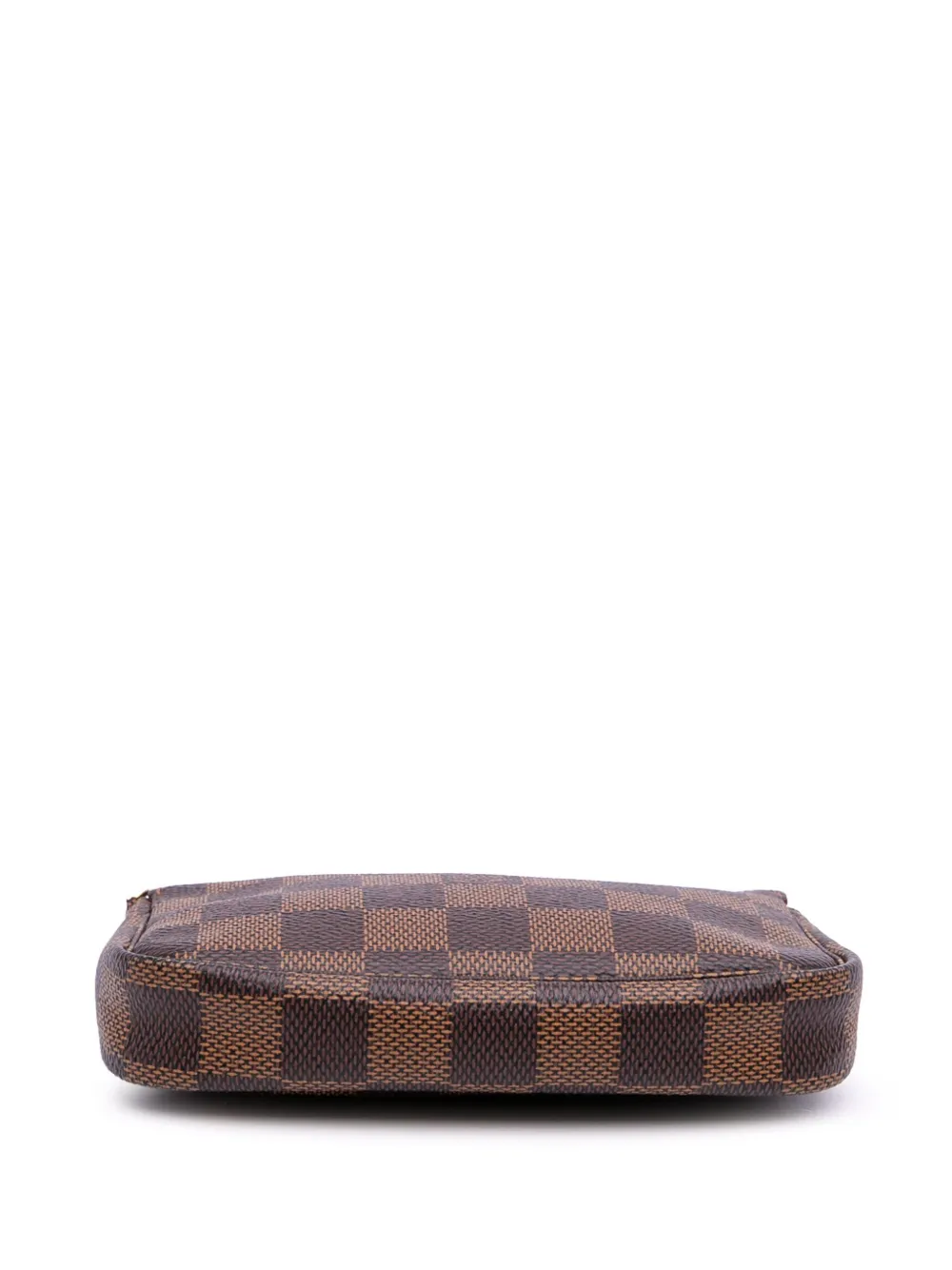 Pre-owned Louis Vuitton 2017 Damier Ebene Mini Pochette Accessoires Handbag In Brown