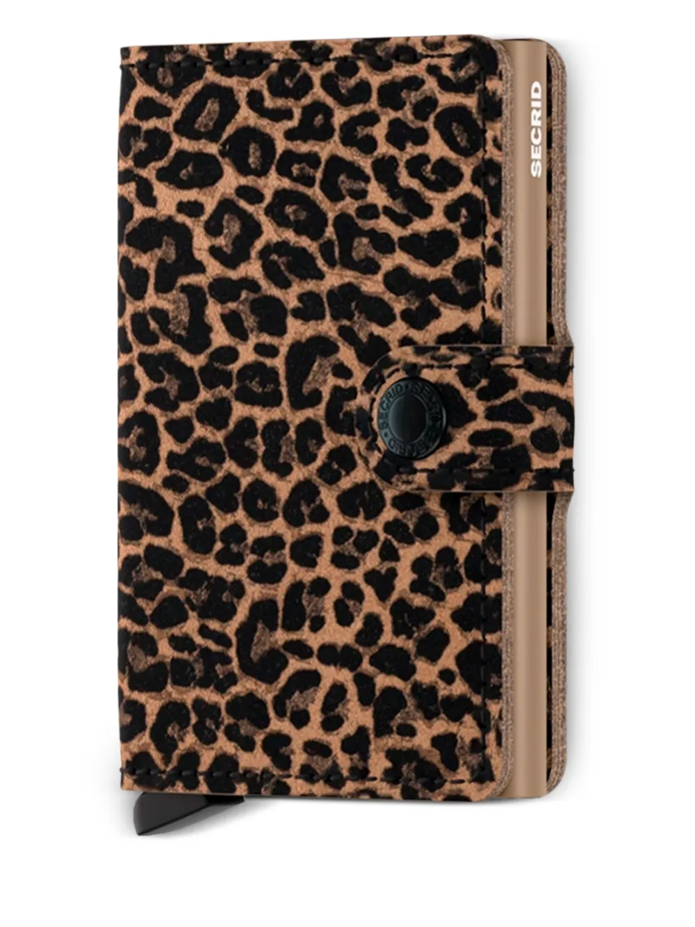 Secrid Leopard-print Leather Mini Wallet In Neutral