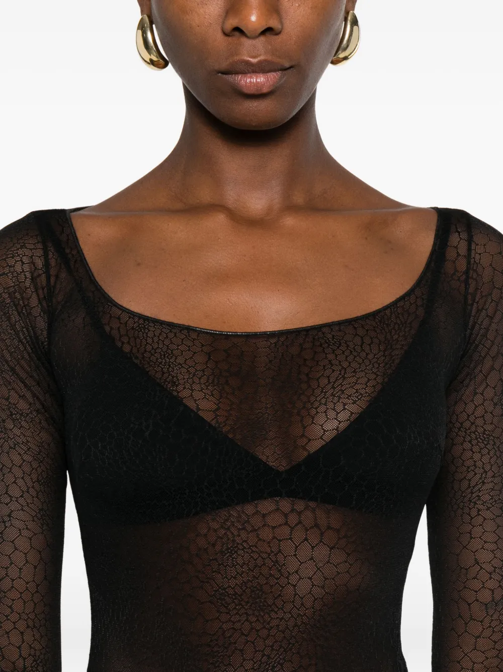 Elisabetta Franchi Body met lange mouwen Zwart