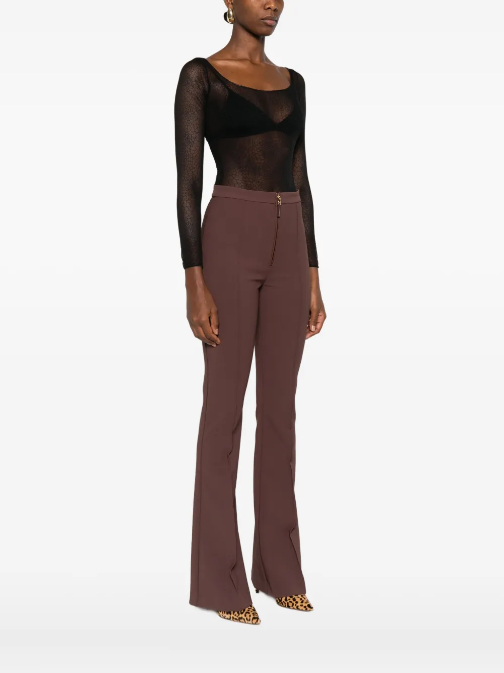 Elisabetta Franchi Long-sleeve Bodysuit In Black