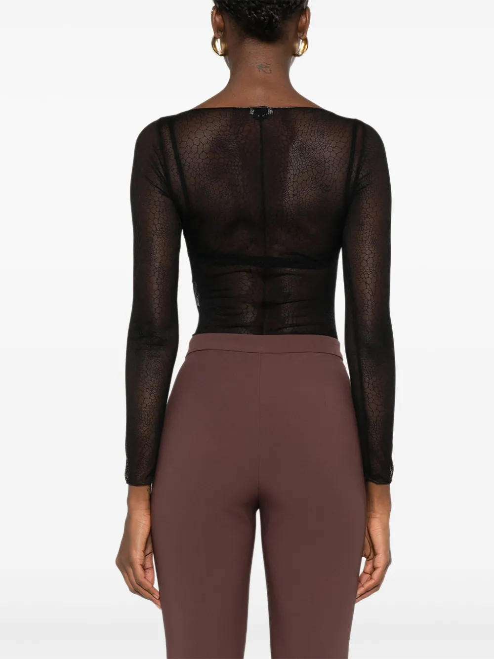 Elisabetta Franchi Body met lange mouwen Zwart