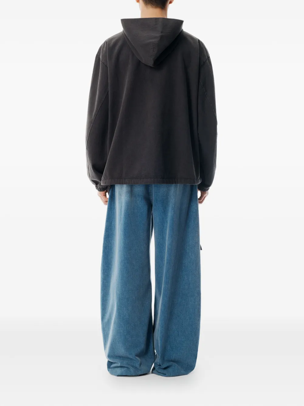 Alexander Wang Hoodie met trekkoordtaille en halve rits Zwart