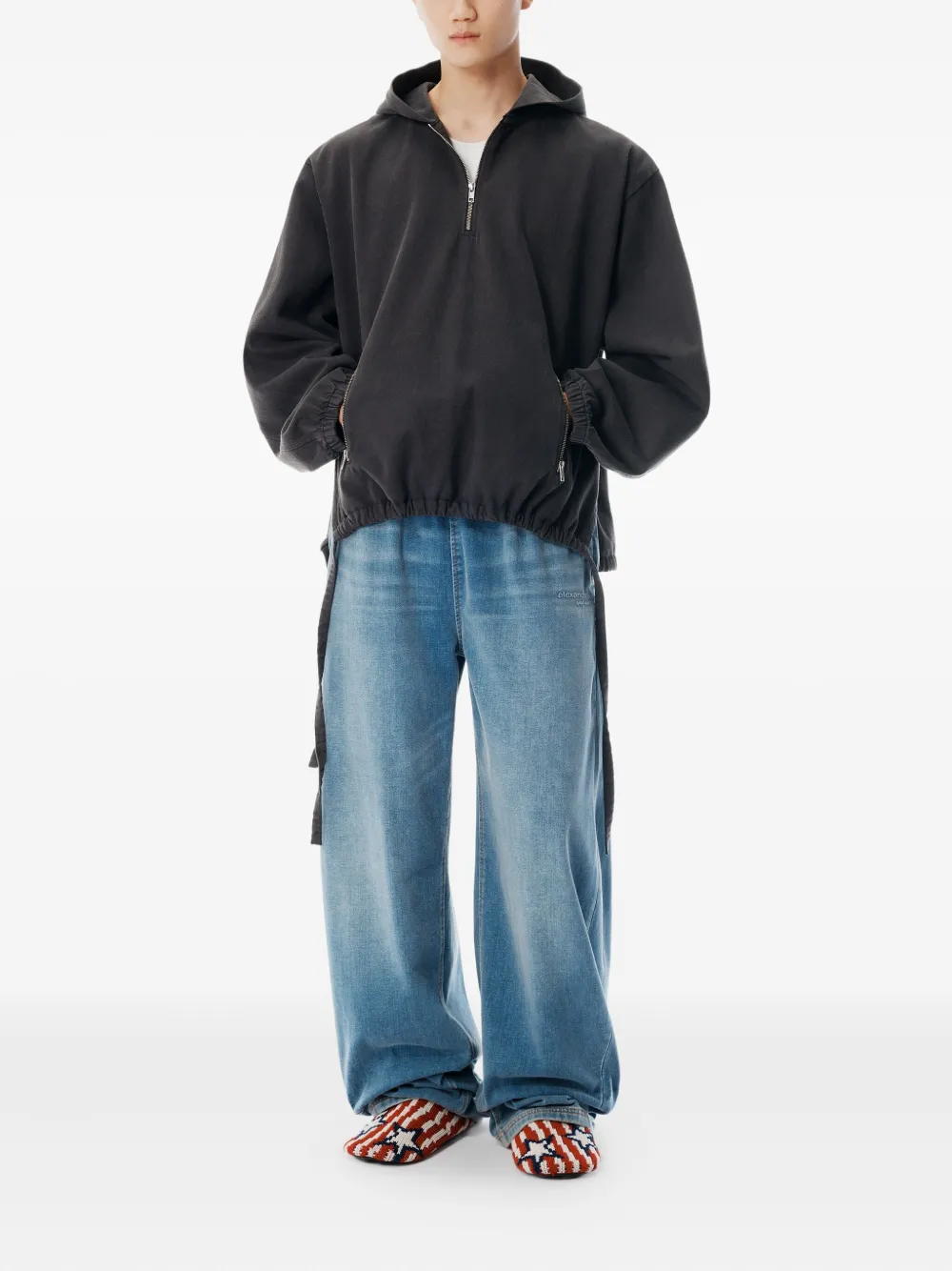 Alexander Wang half-zip drawstring-waist hoodie | Hoodies | Image 2