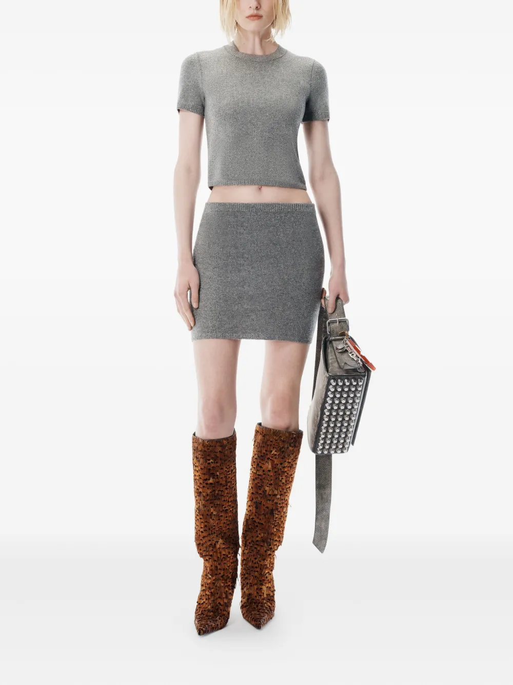Alexander Wang ribbed mini skirt - Grijs