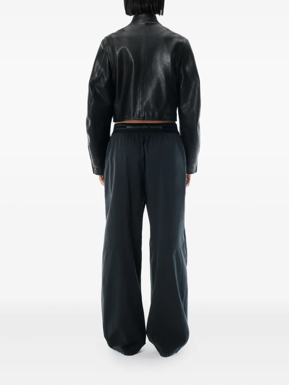 Alexander Wang Mid-rise Logo Trousers In Black
