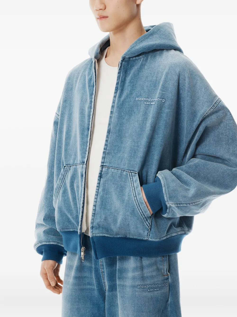 Alexander Wang Jeansjacke Mit Kapuze In Blue