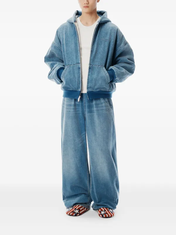 Alexander Wang　デニム ジャケット ジップアップ フード付き Alexander Wang フーデッド デニムジャケット | ブルー | FARFETCH JP