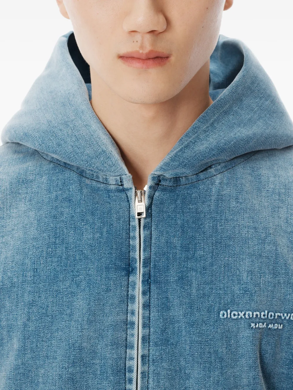 Alexander Wang Jeansjacke Mit Kapuze In Blue