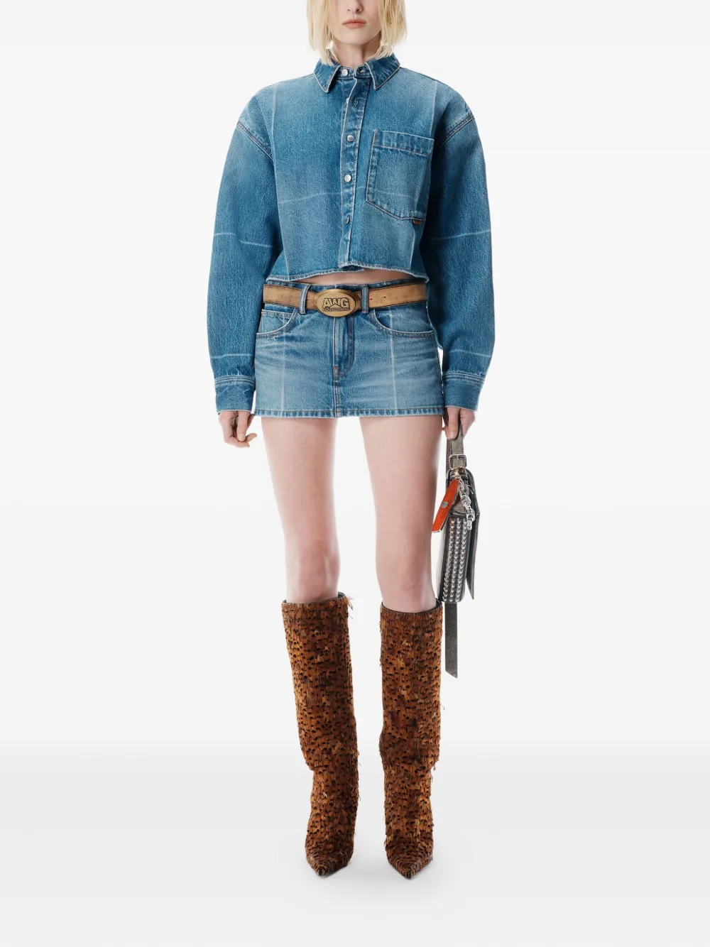 Alexander Wang Blouse met vervaagde gevouwen lijn - Blauw