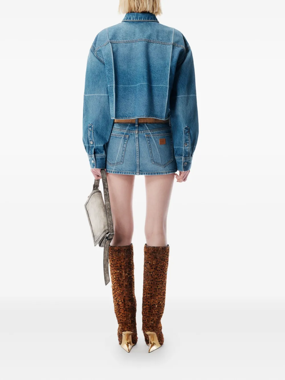 Alexander Wang Faded-fold-line Shirt In Blue