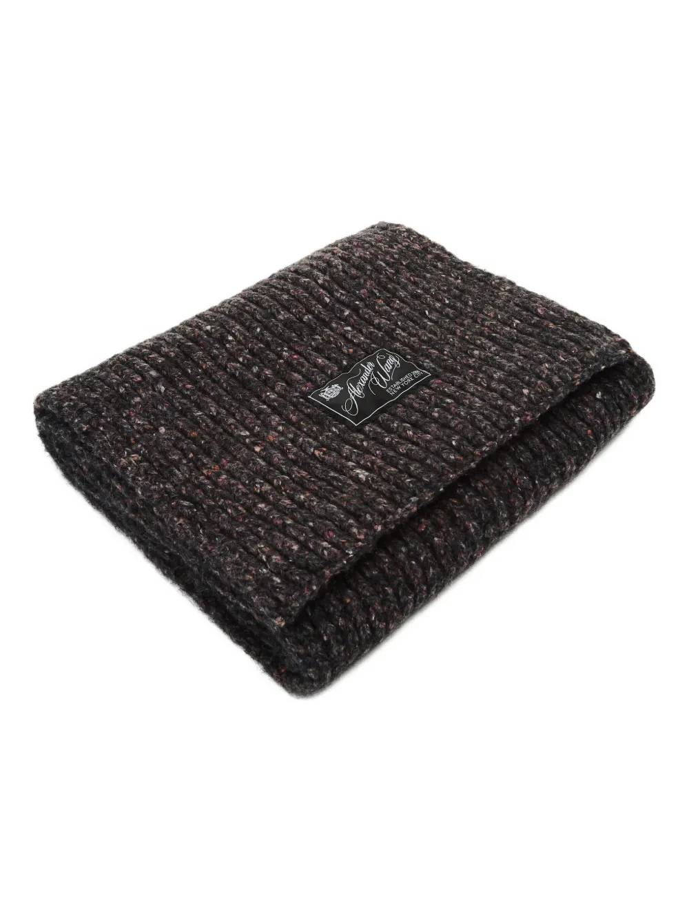 Alexander Wang Ribgebreide sjaal met logo-label - Zwart