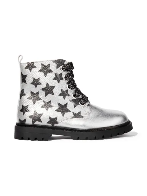 ANDANINES star print lace-up boots