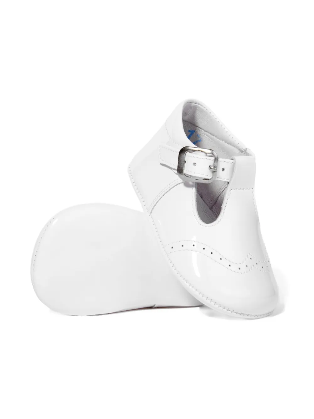 ANDANINES Babyschoentjes met brogue-detail en gesp Wit