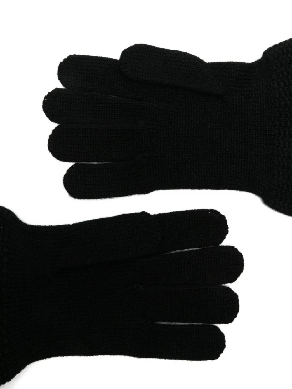 Yohji Yamamoto Ribbed-knit Gloves In Black