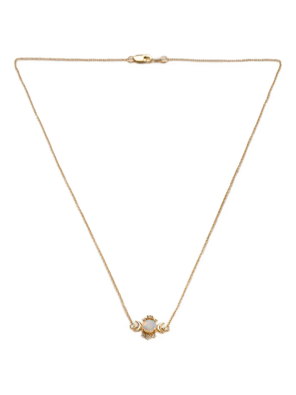14K yellow gold Wandering Star diamond and opal necklace