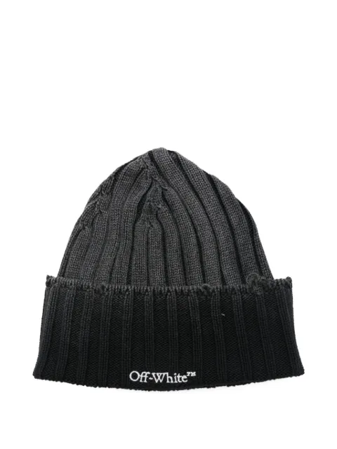Off-White embroidered-logo beanie