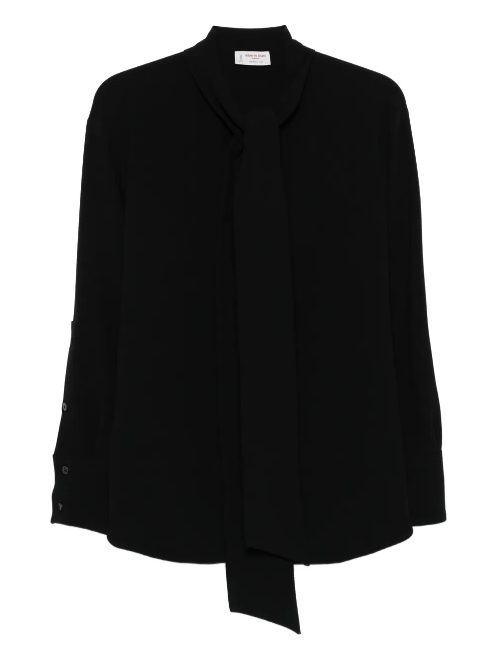 Alberto Biani Blouse met gestrikte hals Zwart