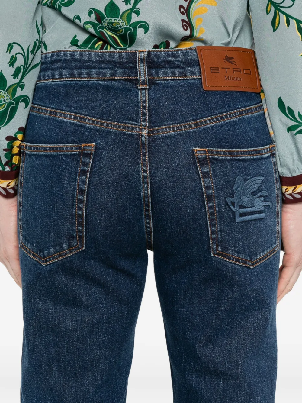 Etro High-waisted Straight Jeans In Blue