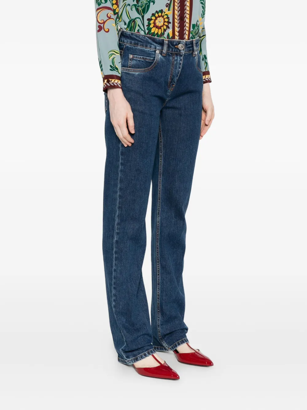 Etro High-waisted Straight Jeans In Blue