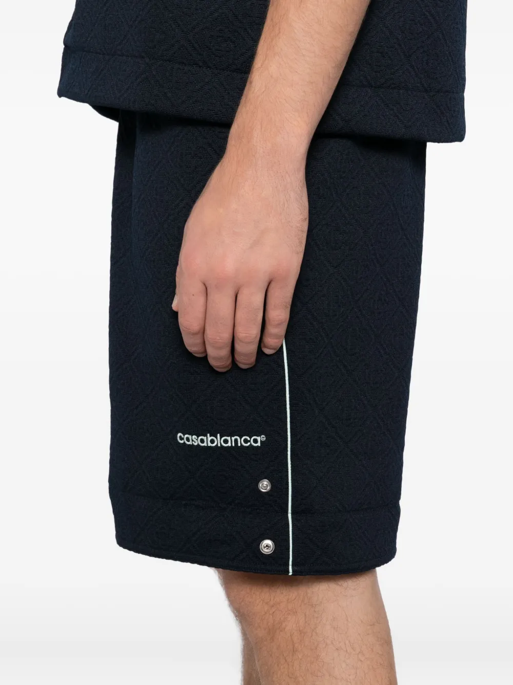 Casablanca Shorts met geborduurd logo Blauw