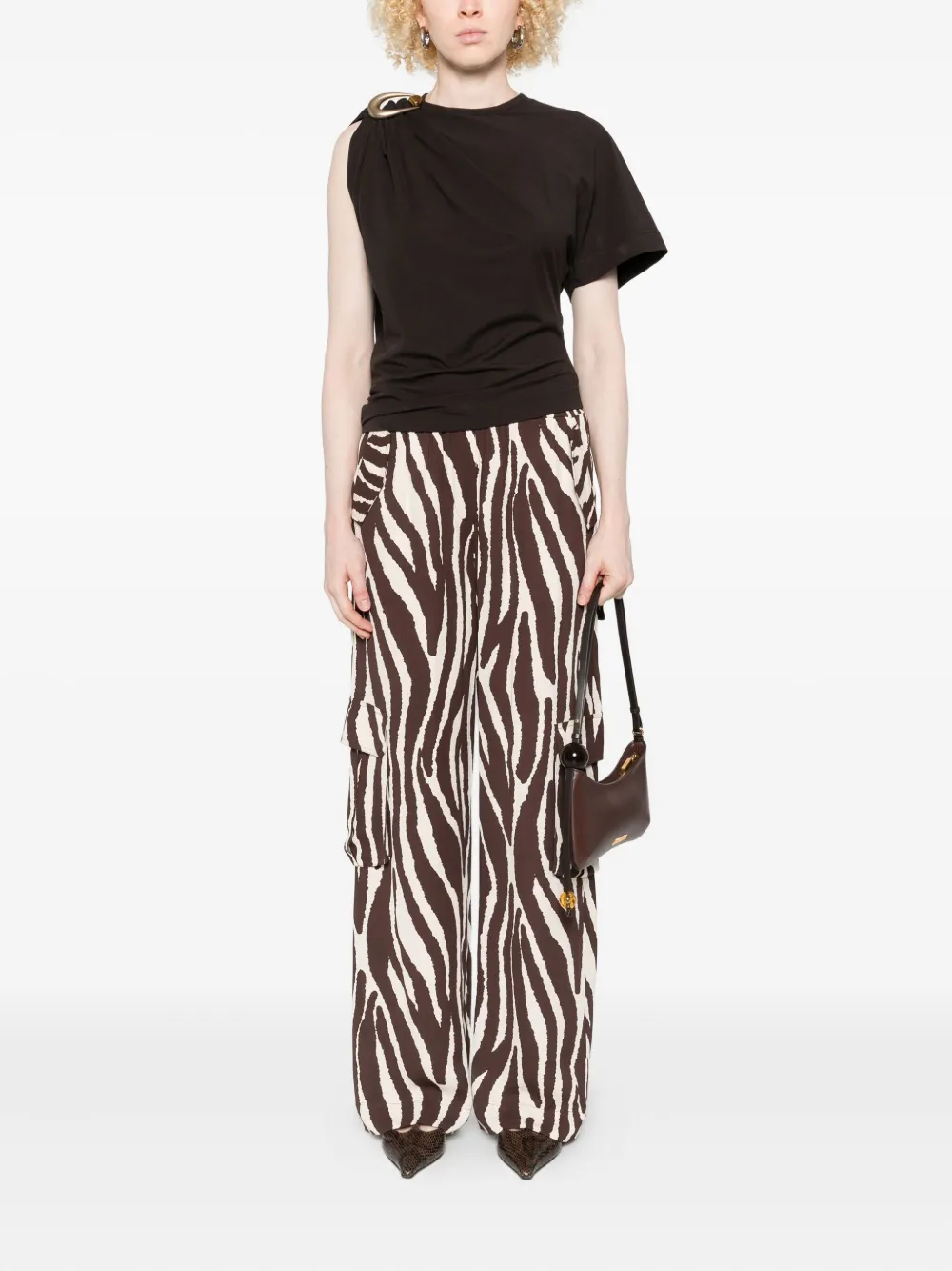 TWINSET Broek met zebraprint - Bruin