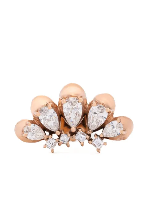 Tanka & Baroque 18K rose gold Larmes Asscher Pear diamond earring