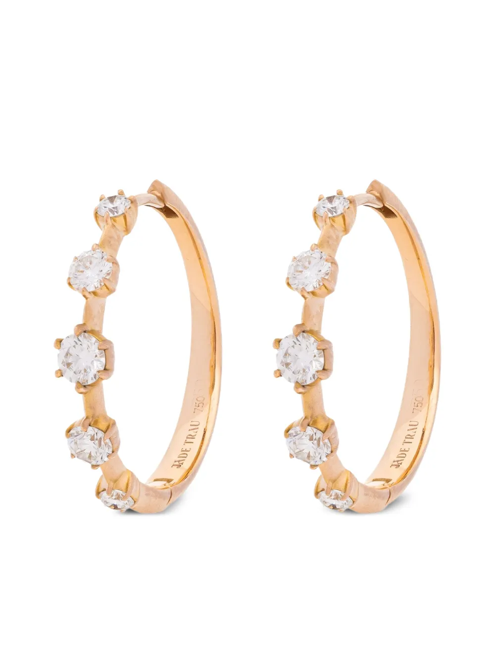 Jade Trau 18K rose gold Eternity diamond hoop earrings | Image 1