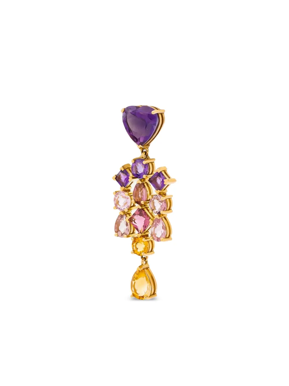 Cosima Rols 18kt Yellow Gold Amethyst Heart Earrings | Image 2