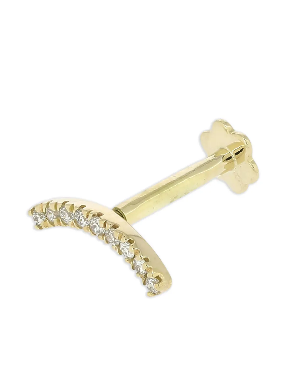 The Wild Jwls 14k Yellow Gold Moon Diamond Earring In Gold
