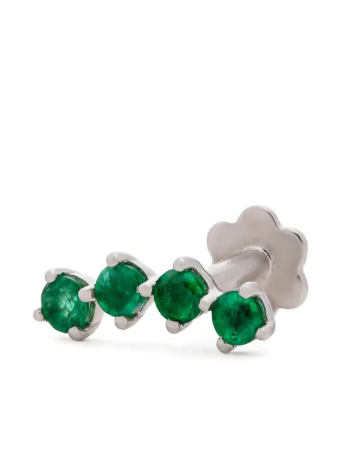 The Wild Jwls 14K white gold Hailey emerald earring