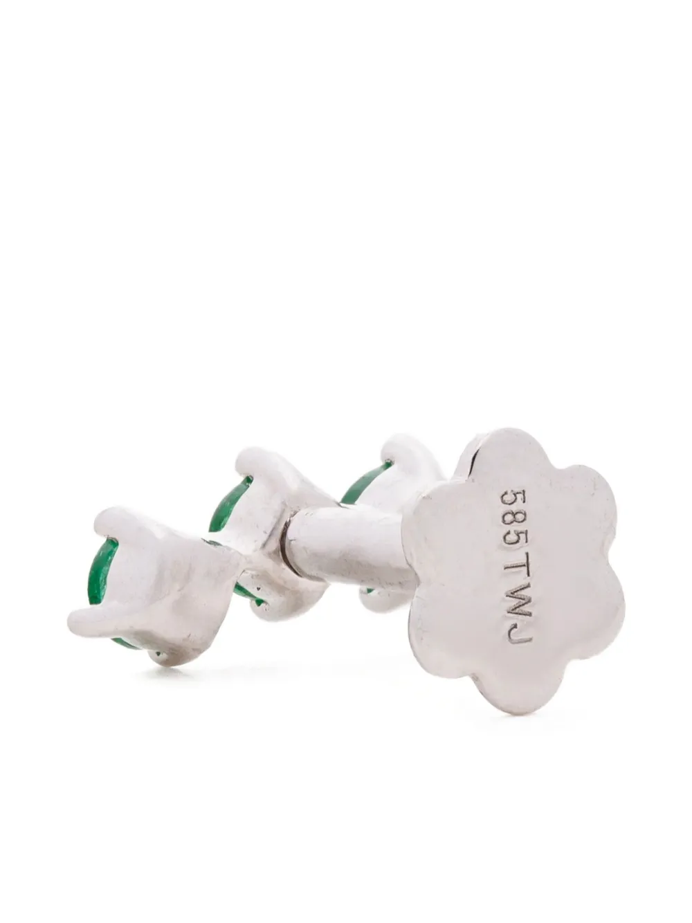 The Wild Jwls 14K white gold Hailey emerald earring | Image 2