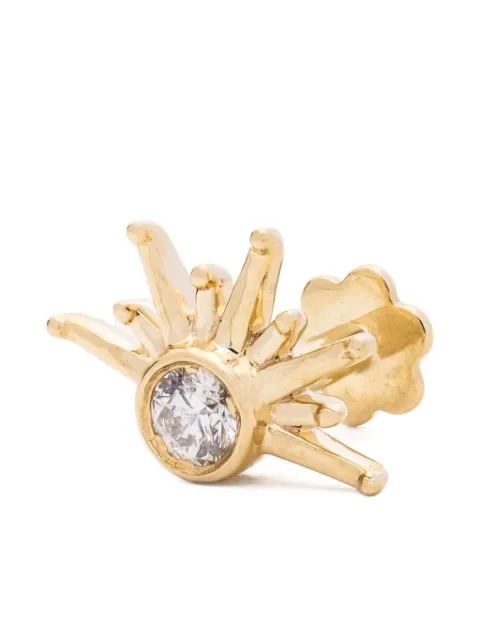 The Wild Jwls 14K yellow gold Sun diamond earring